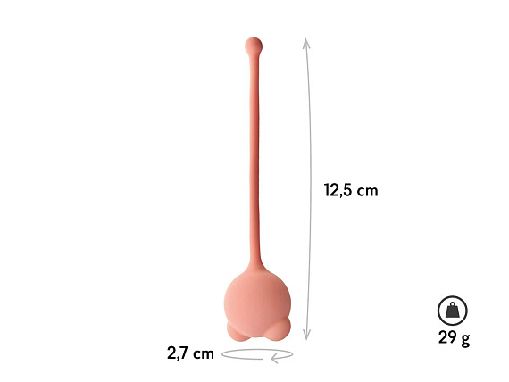 Персиковый вагинальный шарик Omicron - силикон