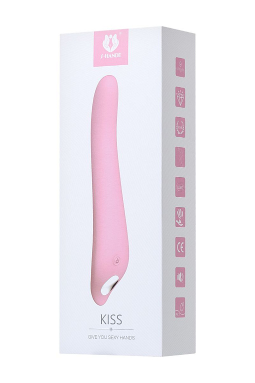 Розовый вибратор S-HANDE KISS с ротацией - 21,4 см. - фото 8