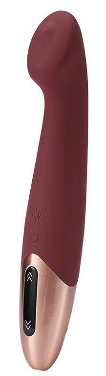 Бордовый вибромассажер TETHYS - 18 см. от Intimcat