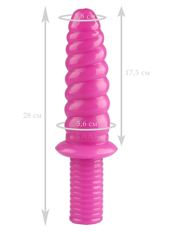 Розовый фантазийный фаллоимитатор  Улитка  - 28 см. - эластомер (полиэтилен гель)