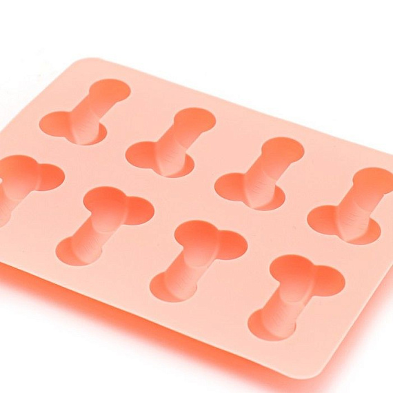Розовая силиконовая форма с фаллосами - силикон