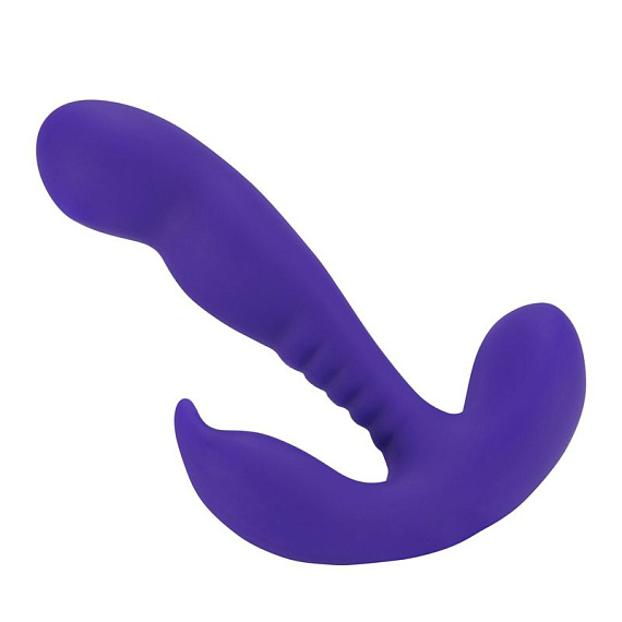 Фиолетовый стимулятор простаты Anal Vibrating Prostate Stimulator with Rolling Ball - 13,3 см. - силикон