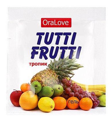 Саше гель-смазки Tutti-frutti со вкусом тропических фруктов - 4 гр.