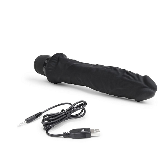 Черный вибратор-реалистик 8  Girthy Realistic Vibrator - 24,5 см. от Intimcat