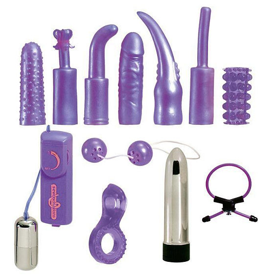 Фиолетовый набор для анально-вагинальной стимуляции - поливинилхлорид (ПВХ, PVC)