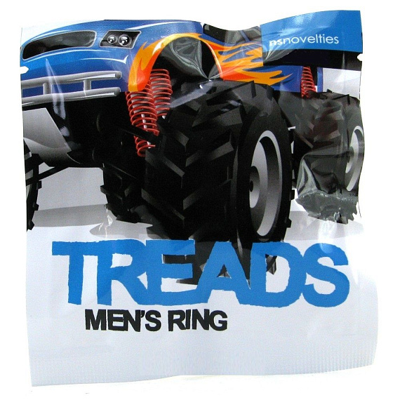 Прозрачное тонкое эрекционное кольцо Treads Mens Ring Thin - термопластичный эластомер (TPE)