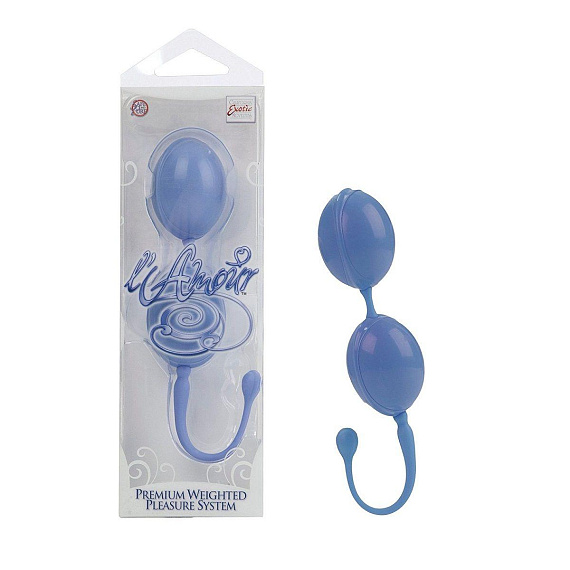 Голубые вагинальные шарики LAmour Premium Weighted Pleasure System - анодированный пластик (ABS)