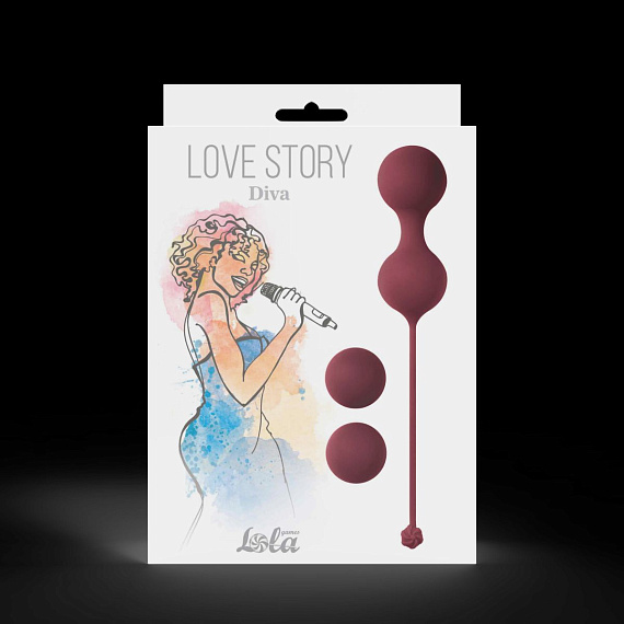 Набор бордовых вагинальных шариков Love Story Diva - силикон