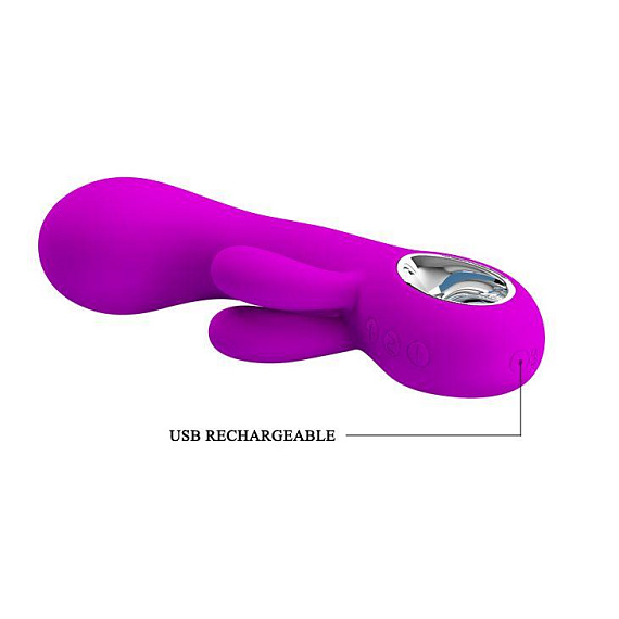 Фиолетовый вибратор Valentine с клиторальным отростком - 15,4 см. - фото 7