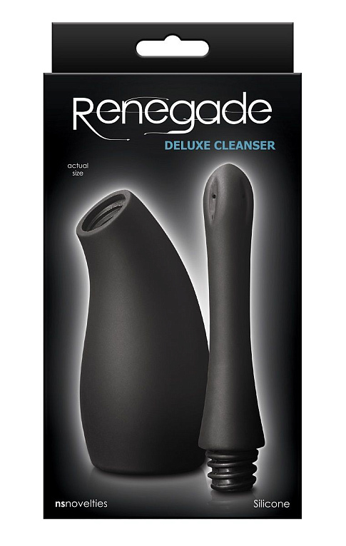 Черный анальный душ Renegade Deluxe Cleanser - силикон