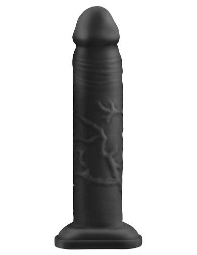 Черная насадка-страпон-удлинитель с ремешками для крепления - 25 см.