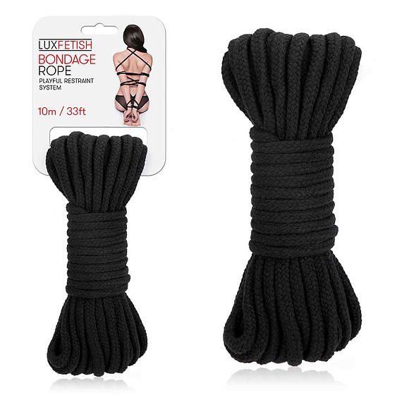 Черная хлопковая веревка для связывания Bondage Rope - 10 м. от Intimcat