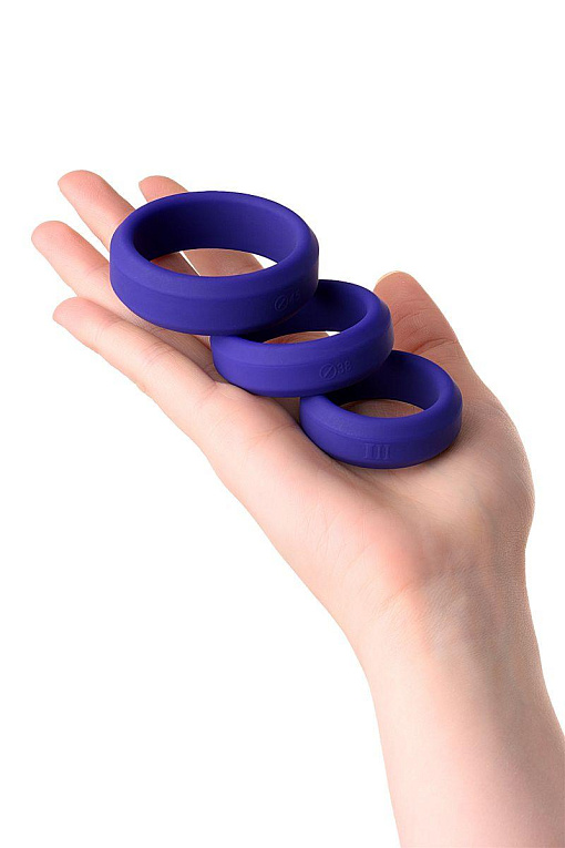 Набор из 3 фиолетовых эрекционных колец A-Toys - фото 9