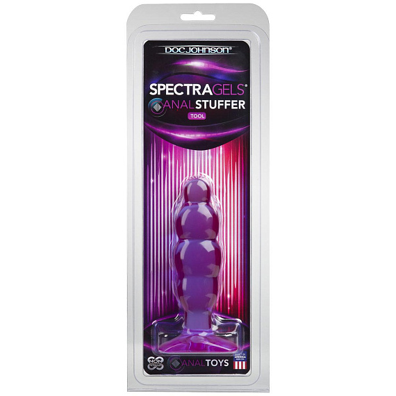 Фиолетовая рельефная анальная пробка SpectraGels Purple Anal Stuffer - 14 см. - поливинилхлорид (ПВХ, PVC)