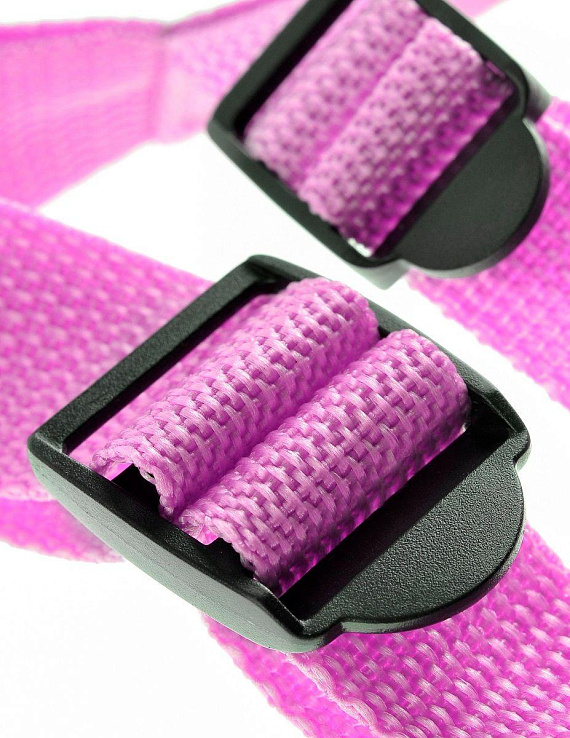 Розовая страпон-система 7  Strap-On Suspender Harness Set с реалистичной насадкой - 19 см. - фото 6