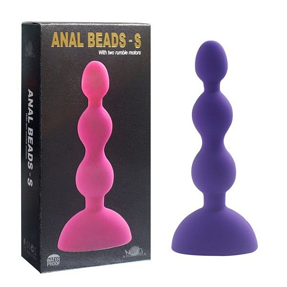 Фиолетовый анальный вибростимулятор Anal Beads S - 14,5 см. от Intimcat