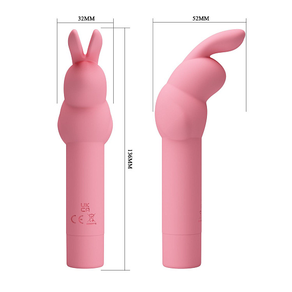 Нежно-розовый вибростимулятор в форме кролика Gerardo Baile