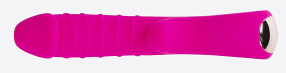 Ярко-розовый вибромассажёр с рёбрышками Ribbed - 18 см. - силикон