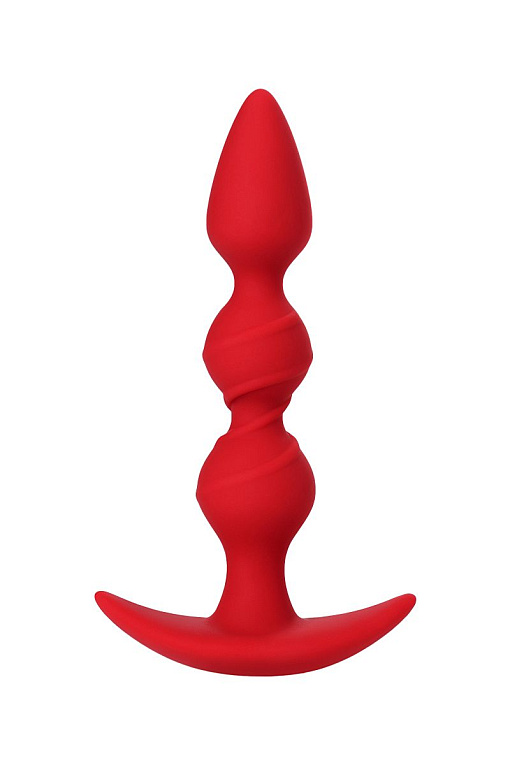 Красная силиконовая анальная втулка Trio - 16 см. от Intimcat