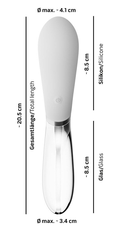 Двусторонний вибратор Curve LED - 20,5 см. Orion