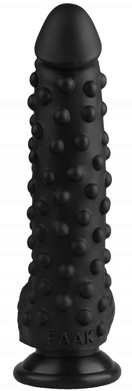 Черный анальный фаллоимитатор с пупырышками - 23,5 см. от Intimcat