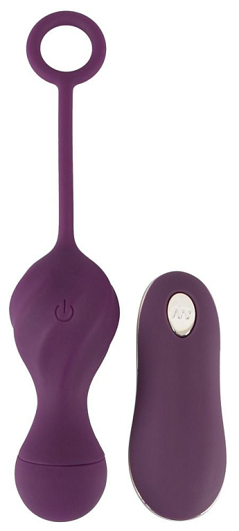 Фиолетовые вагинальные виброшарики Remote Controlled Love Balls - анодированный пластик, силикон