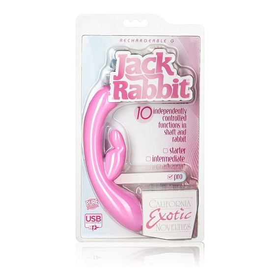 Перезаряжаемый вибратор Rechargeable G Jack Rabbit - 16,5 см. California Exotic Novelties
