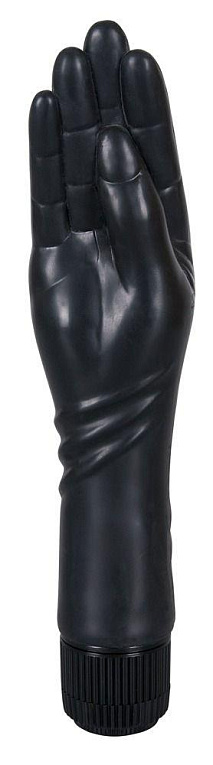 Чёрный вибромассажер-рука для фистинга - 25 см. - Термопластичная резина (TPR)