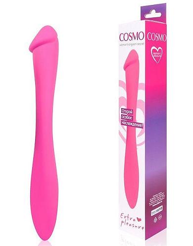 Розовый двусторонний стимулятор Cosmo - 22,5 см.