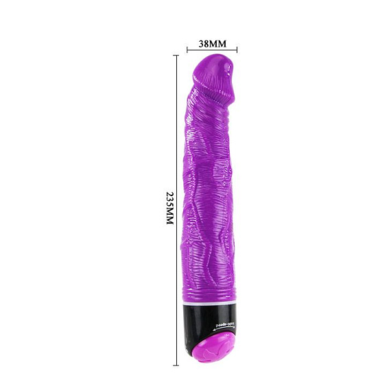 Фиолетовый гелевый вибромассажёр Adour Club - 23,5 см. от Intimcat