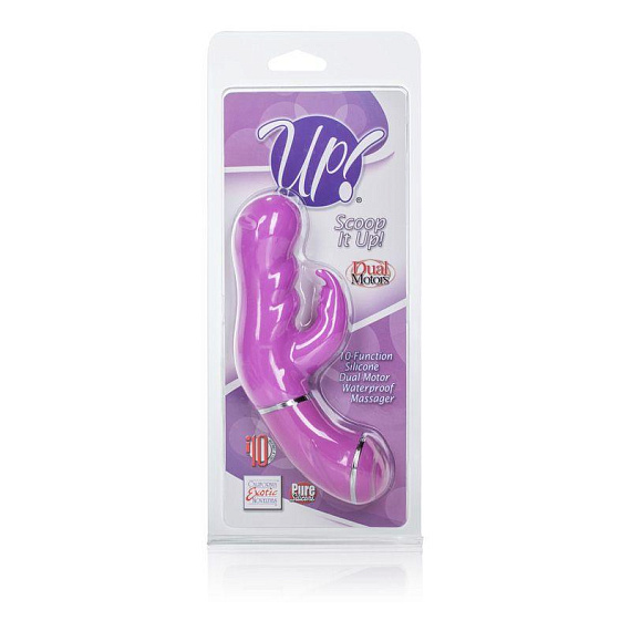 Фиолетовый вибромассажер Up! Scoop it Up! - 17,8 см. - силикон
