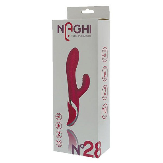 Розовый вибромассажер NAGHI NO.28 - 23 см. - силикон
