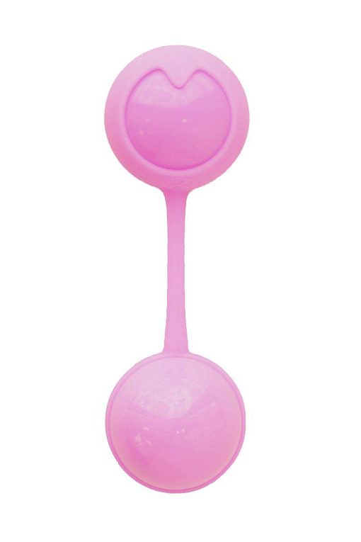 Розовые вагинальные шарики с вибрацией - анодированный пластик, силикон