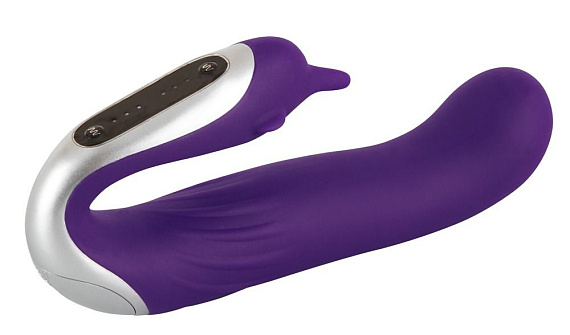 Фиолетовый вибратор Sweet Smile Purple Vibrator Hands-Free - 18 см. - силикон