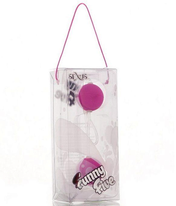 Фиолетовые вагинальные шарики на прозрачной сцепке - анодированный пластик (ABS)