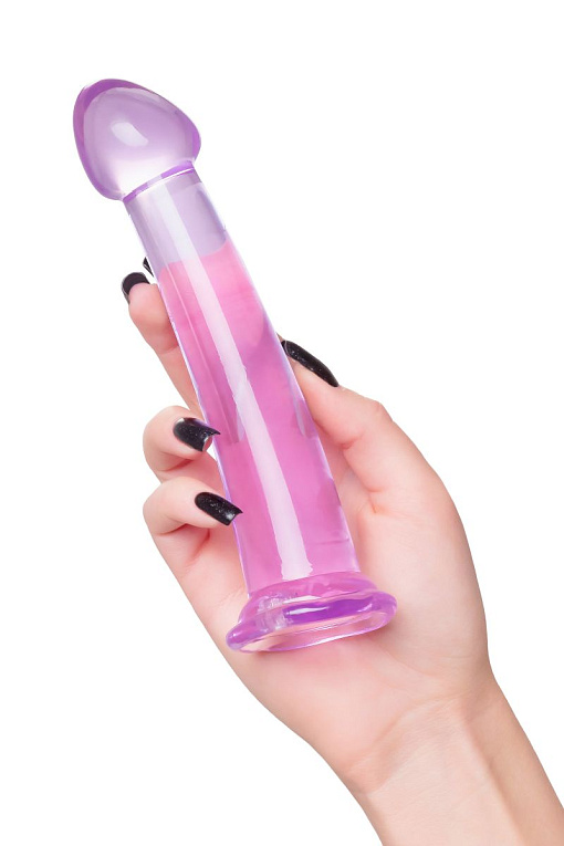 Фиолетовый фаллоимитатор Jelly Dildo M - 18 см. - фото 7