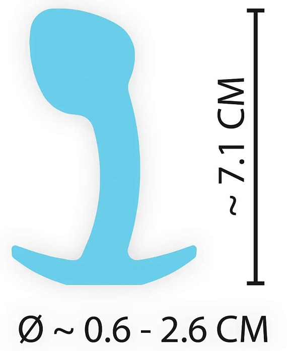 Голубая анальная втулка Mini Butt Plug - 7,1 см. - фото 9