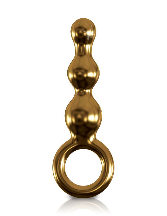 Малая золотистая анальная ёлочка из стекла - 14,7 см. от Intimcat