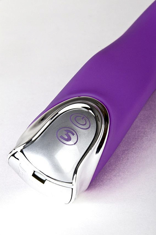 Фиолетовый вибратор The Olympia с загнутым кончиком - 18,5 см. - силикон