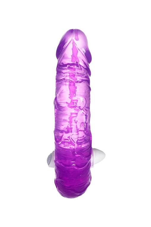 Фиолетовый двухсторонний фаллоимитатор с вибропулей - 35 см. от Intimcat