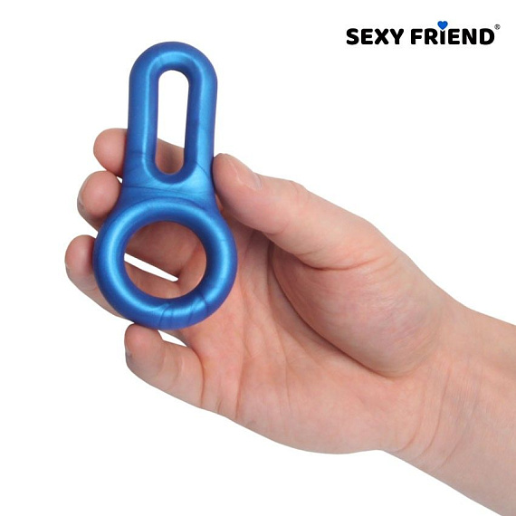 Голубое эрекционное кольцо с петлёй Bior toys