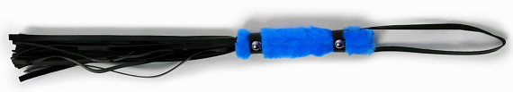 Черный флогер с синей ручкой - 28 см. - искусственная кожа