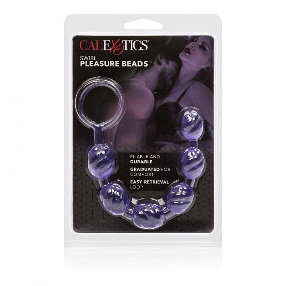 Фиолетовая анальная цепочка Swirl Pleasure Beads - 20 см. от Intimcat