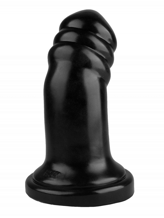 Черная реалистичная анальная втулка с широким основанием - 18,5 см. от Intimcat