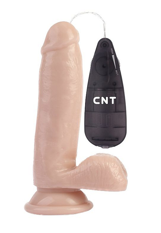 Телесный вибратор-реалистик 6.7 Stud Realistic Dildo - 17,5 см.