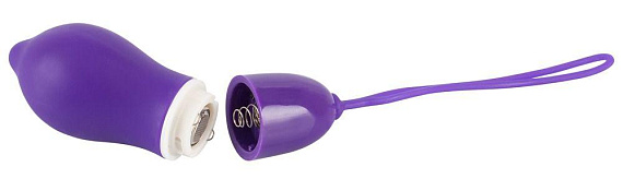 Фиолетовое удлинённое виброяйцо с дистанционным управлением - силикон