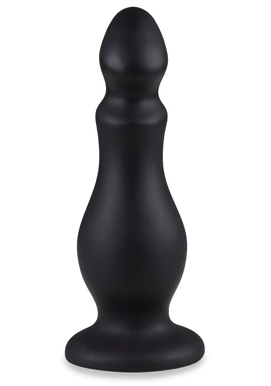 Черный плаг-массажёр - 14 см. от Intimcat