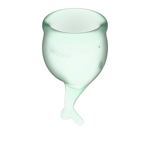 Набор зеленых менструальных чаш Feel secure Menstrual Cup - силикон