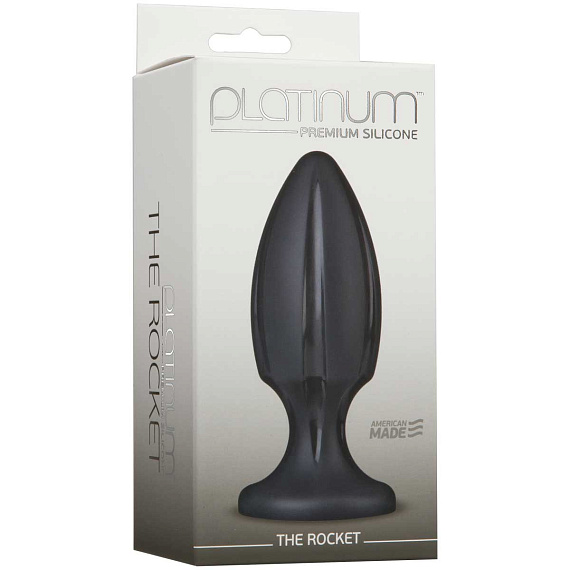 Черная анальная пробка Platinum Premium Silicone - The Rocket - Black - силикон