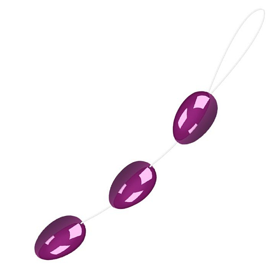 Фиолетовые анальные шарики на связке - анодированный пластик (ABS)